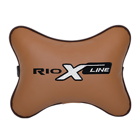 Подушка на подголовник экокожа Fox с логотипом автомобиля KIA Rio X-Line