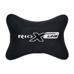 Подушка на подголовник алькантара Black с логотипом автомобиля KIA Rio X-Line