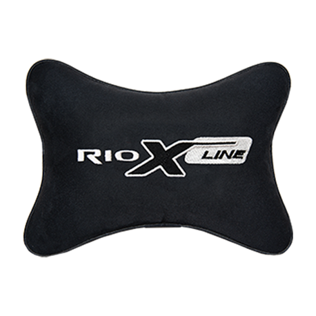 Подушка на подголовник алькантара Black с логотипом автомобиля KIA Rio X-Line