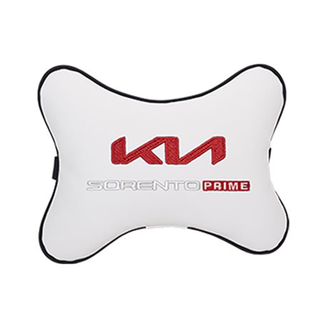 Подушка на подголовник экокожа Milk с логотипом автомобиля KIA Sorento Prime