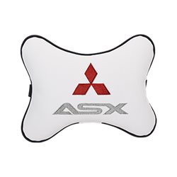Подушка на подголовник экокожа Milk c логотипом автомобиля MITSUBISHI ASX