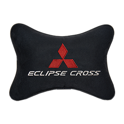 Подушка на подголовник алькантара Black c логотипом автомобиля MITSUBISHI Eclipse Cross