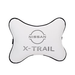 Подушка на подголовник экокожа Milk с логотипом автомобиля NISSAN X-Trail (new)