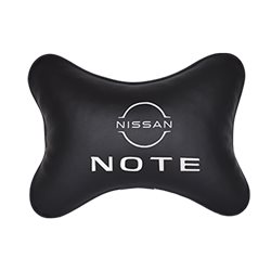 Подушка на подголовник экокожа Black с логотипом автомобиля NISSAN Note