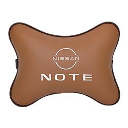 Подушка на подголовник экокожа Fox с логотипом автомобиля NISSAN Note