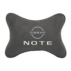 Подушка на подголовник алькантара D.Grey с логотипом автомобиля NISSAN Note