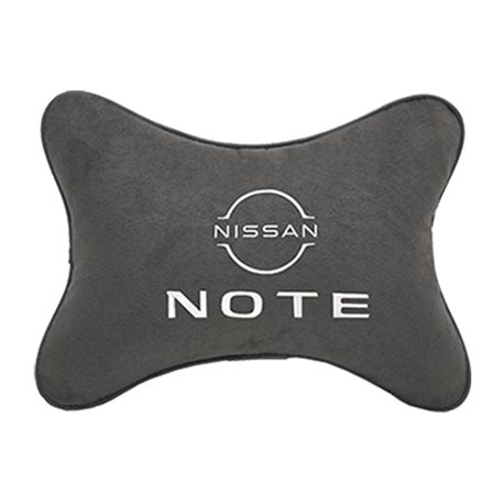 Подушка на подголовник алькантара D.Grey с логотипом автомобиля NISSAN Note
