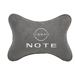 Подушка на подголовник алькантара L.Grey с логотипом автомобиля NISSAN Note
