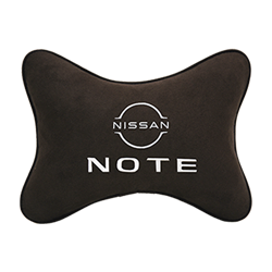 Подушка на подголовник алькантара Coffee с логотипом автомобиля NISSAN Note