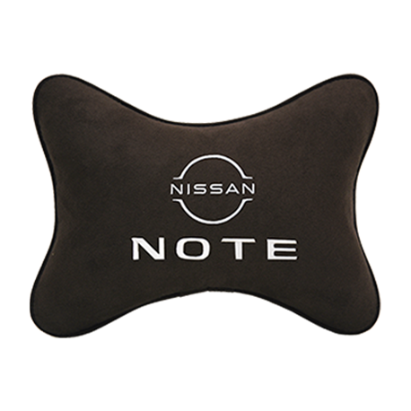 Подушка на подголовник алькантара Coffee с логотипом автомобиля NISSAN Note