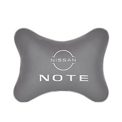 Подушка на подголовник экокожа L.Grey с логотипом автомобиля NISSAN Note