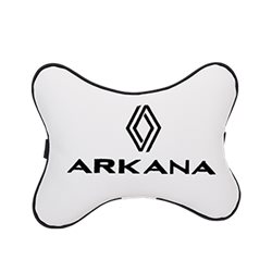 Подушка на подголовник экокожа Milk с логотипом автомобиля RENAULT Arkana