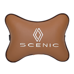 Подушка на подголовник экокожа Fox с логотипом автомобиля RENAULT Scenic