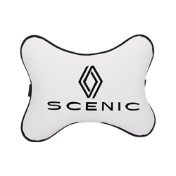 Подушка на подголовник экокожа Milk с логотипом автомобиля RENAULT Scenic