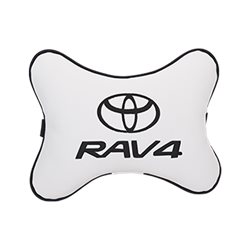 Подушка на подголовник экокожа Milk с логотипом автомобиля TOYOTA RAV4
