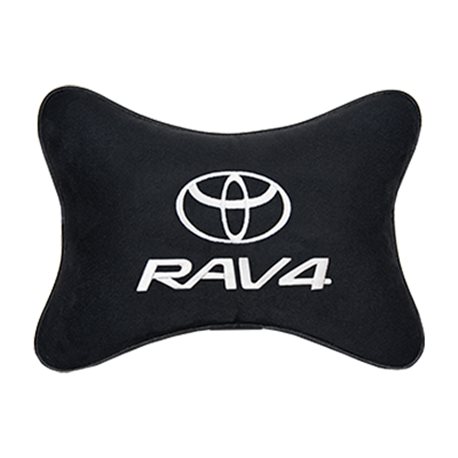 Подушка на подголовник алькантара Black с логотипом автомобиля TOYOTA RAV4