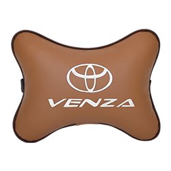 Подушка на подголовник экокожа Fox с логотипом автомобиля TOYOTA Venza