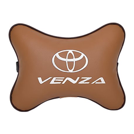 Подушка на подголовник экокожа Fox с логотипом автомобиля TOYOTA Venza