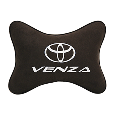 Подушка на подголовник алькантара Coffee с логотипом автомобиля TOYOTA Venza