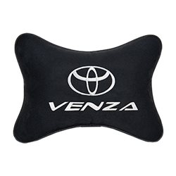 Подушка на подголовник алькантара Black с логотипом автомобиля TOYOTA Venza