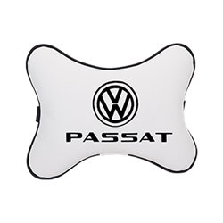 Подушка на подголовник экокожа Milk с логотипом автомобиля VW Passat
