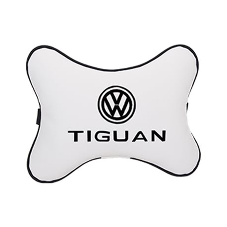 Подушка на подголовник экокожа Milk с логотипом автомобиля VW Tiguan