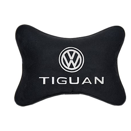 Подушка на подголовник алькантара Black с логотипом автомобиля VW Tiguan