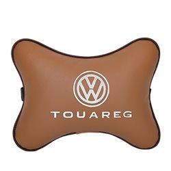 Подушка на подголовник экокожа Fox с логотипом автомобиля VW Touareg