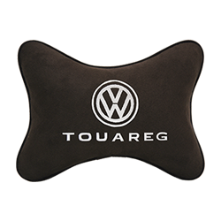 Подушка на подголовник алькантара Coffee с логотипом автомобиля VW Touareg