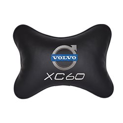 Подушка на подголовник экокожа Black с логотипом автомобиля Volvo XC60