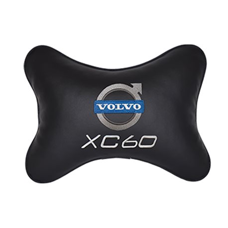 Подушка на подголовник экокожа Black с логотипом автомобиля Volvo XC60