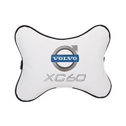 Подушка на подголовник экокожа Milk с логотипом автомобиля Volvo XC60