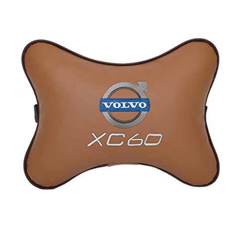 Подушка на подголовник экокожа Fox с логотипом автомобиля Volvo XC60