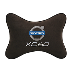 Подушка на подголовник алькантара Coffee с логотипом автомобиля Volvo XC60
