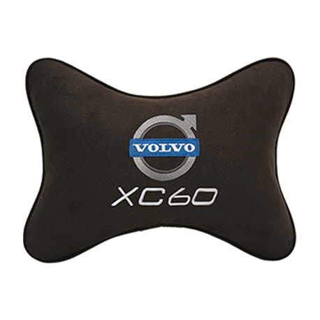 Подушка на подголовник алькантара Coffee с логотипом автомобиля Volvo XC60
