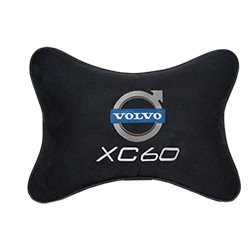 Подушка на подголовник алькантара Black с логотипом автомобиля Volvo XC60