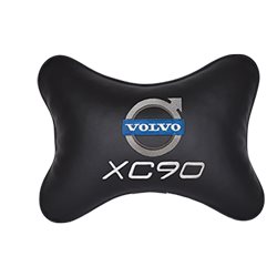 Подушка на подголовник экокожа Black с логотипом автомобиля Volvo XC90