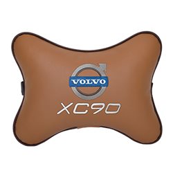 Подушка на подголовник экокожа Fox с логотипом автомобиля Volvo XC90