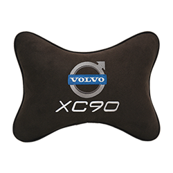 Подушка на подголовник алькантара Coffee с логотипом автомобиля Volvo XC90