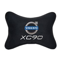 Подушка на подголовник алькантара Black с логотипом автомобиля Volvo XC90